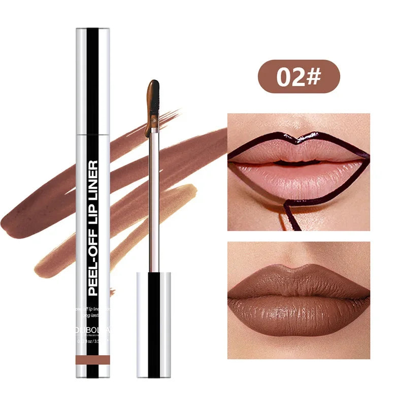 Peel Off High Pigmented Lip Liner Tattoo Moisturizing Lipliner Long Lasting Lip Stain Pencil Waterproof Transfer-Proof Lipstick