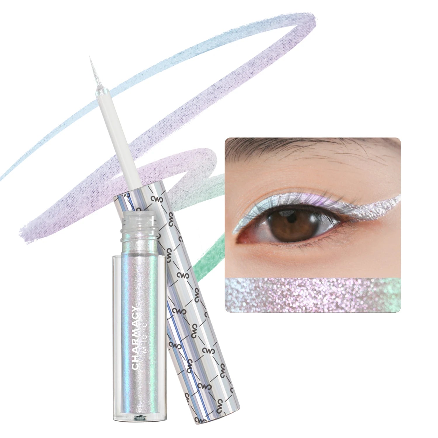 New Color Duochrome Glitter Liquid Eyeliner Waterproof Long-lasting Ultra-Fine Tip Smudge-proof Eye Liner Makeup