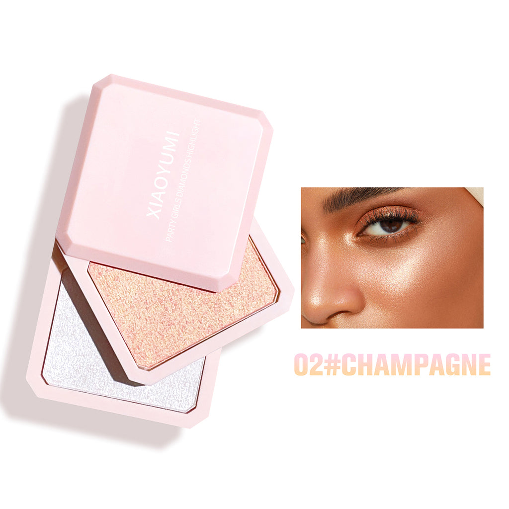 Double-layer highlighter powder potato mash fine shimmer pearl highlight contouring palette for a natural
