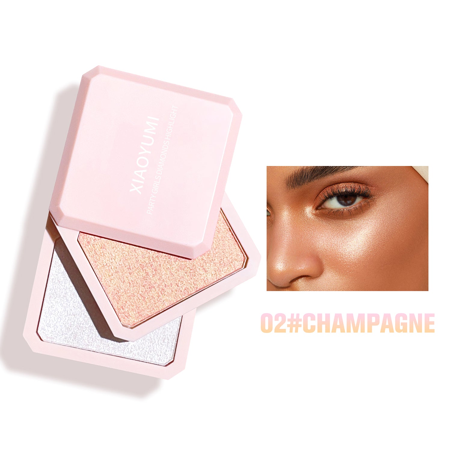 Double-layer highlighter powder potato mash fine shimmer pearl highlight contouring palette for a natural