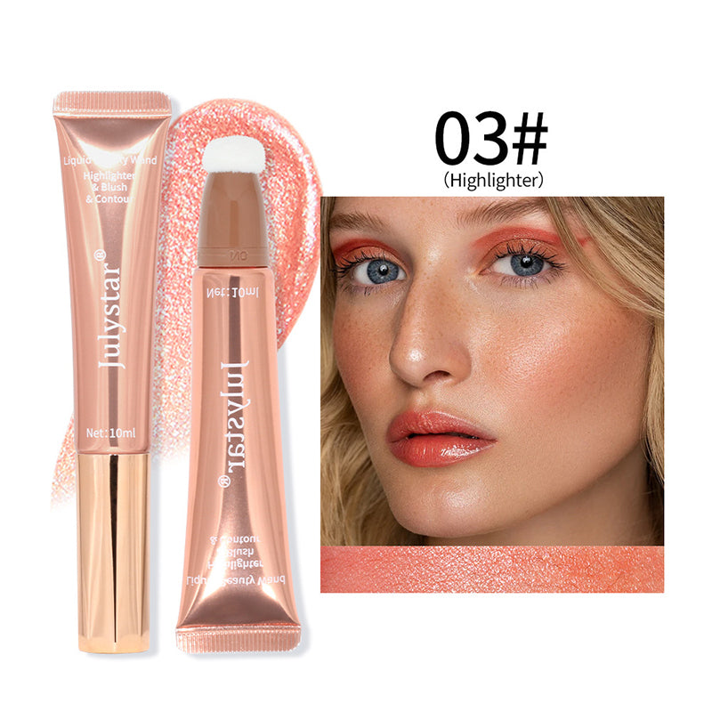 Shimmer Liquid Blush Highlighter Natural Matte Brighten Face Bronze Contour Pen Cushion Blusher Stick Rouge Rubor Korean Makeup