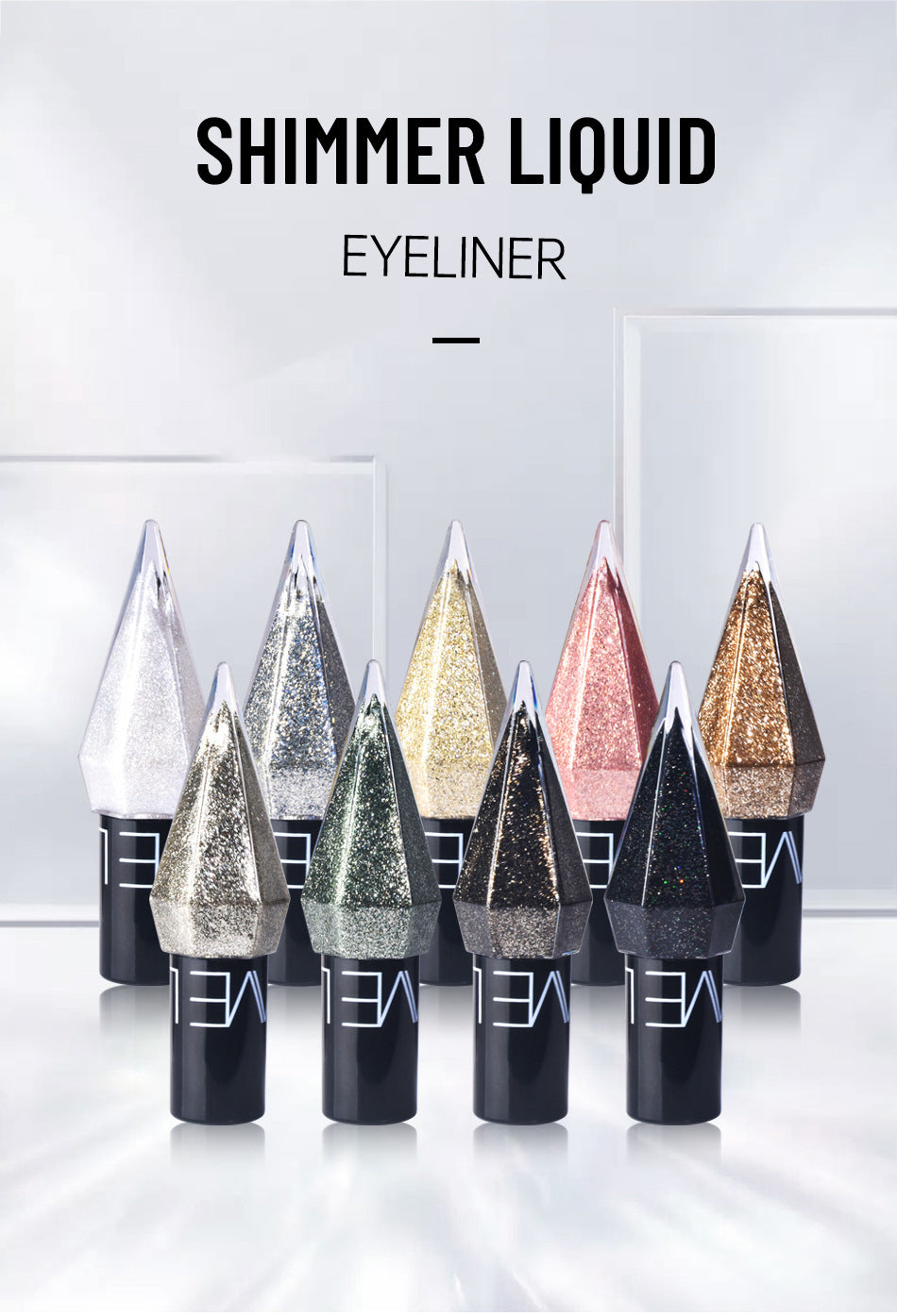 Diamond Sparkling Liquid Eyeliner Pearlescent color development quick dry waterproof not easily smudging liquid eyeliner