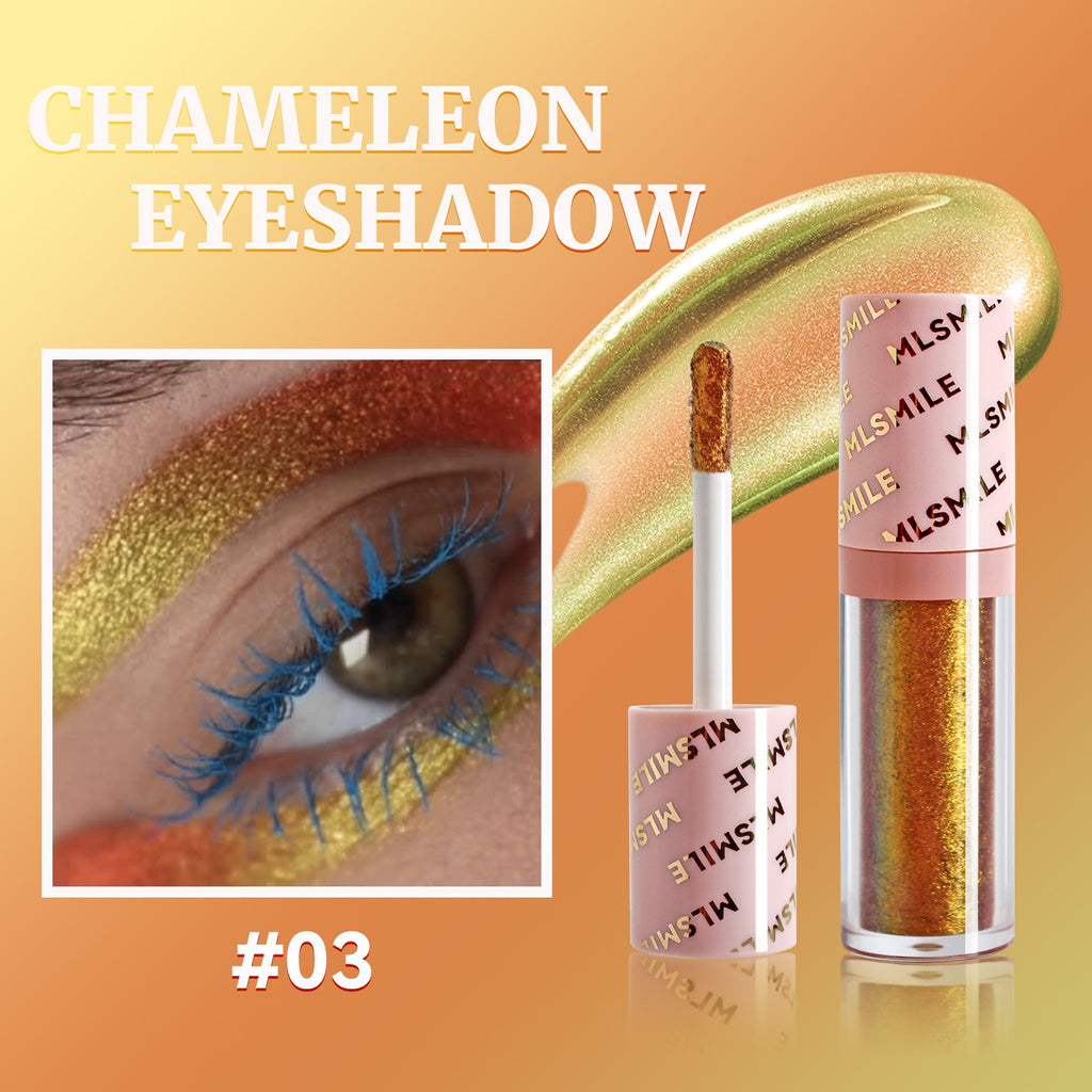 Gold Purple Chameleon Liquid Eyeshadow Pearlescent Fine Shimmer Quick Drying Eye Shadow Polarized Brightening Stage Eye Makeup