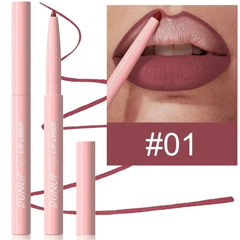 Waterproof Matte Lipliner Pencil Red Contour Tint Lipstick Long Lasting Non-stick Cup Moisturising Lips Makeup