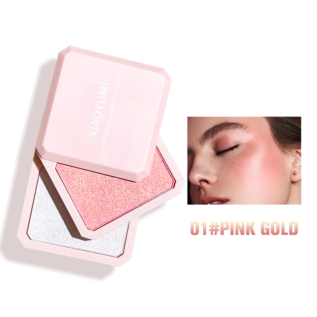Double-layer highlighter powder potato mash fine shimmer pearl highlight contouring palette for a natural