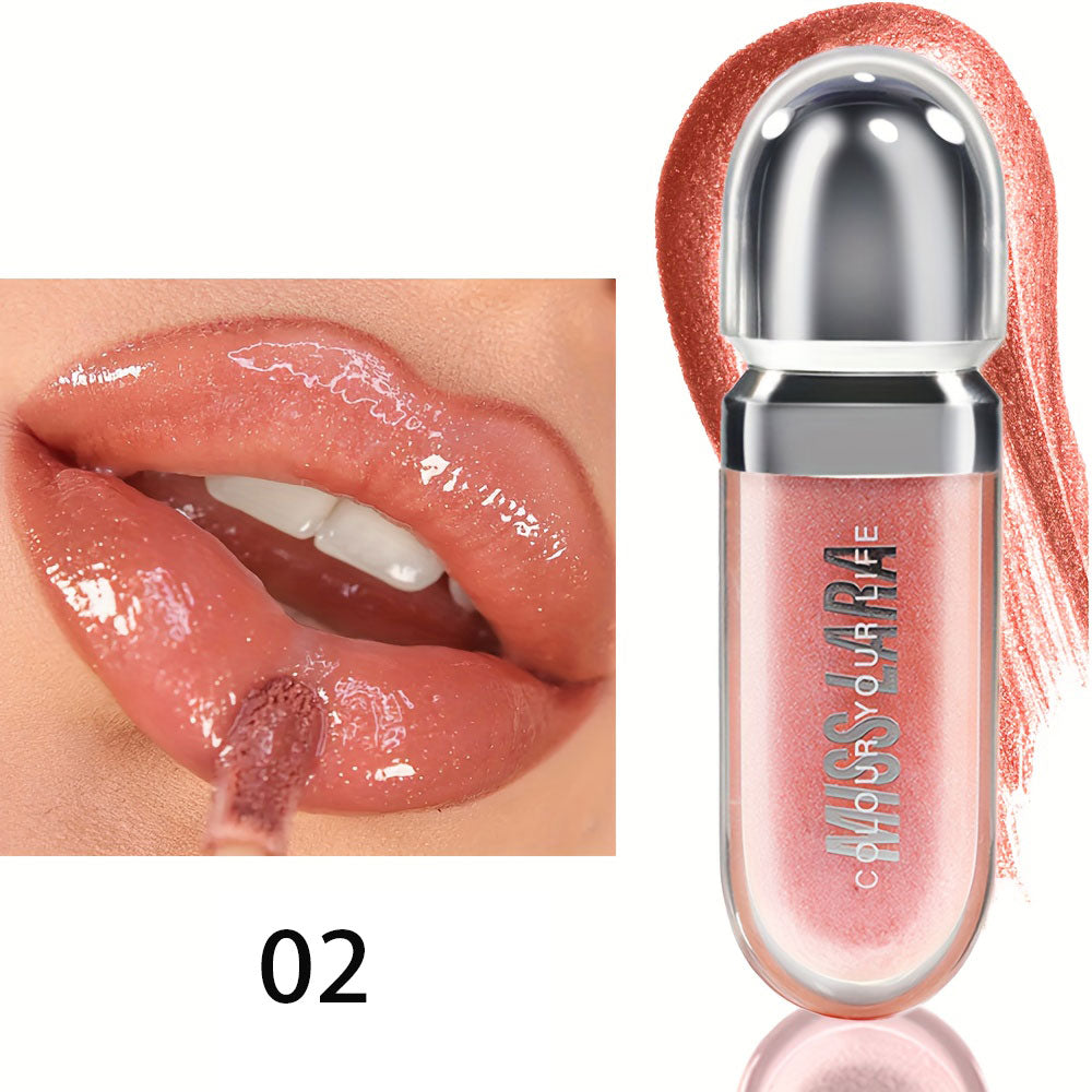 Beauty Moisturizing Lip Gloss with Shimmer - Hydrating Liquid Lip Shine Oil for Adult  Nourishing 3D Effect  Long-Lasting