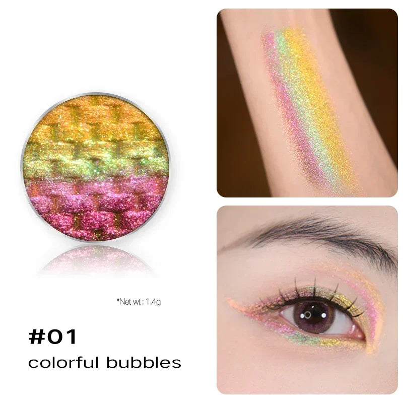 Rainbow Duochrome Eyeshadow New 5 Colors Shimmer Multichrome Long-lasting Eye Shadow Cosmetic Makeup for Women