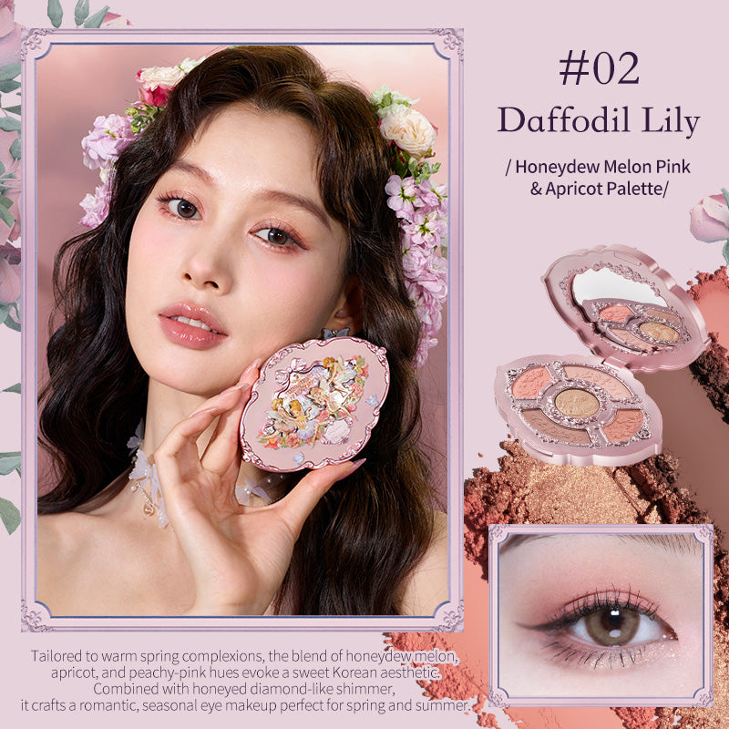 Flower Knows Midsummer Fairytales Collection Embossed Five-Color Eyeshadow Palette
