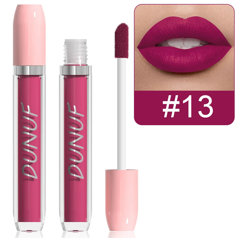 25 Color Velvet Matte  Lip Gloss Lipstick Liquid Waterproof Sexy Red Matte Lip Glaze Non-Stick  Makeup Not Easy To Fade Lip Gloss