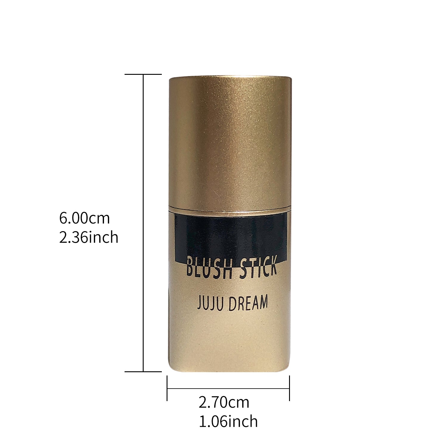Golden lustrous blush stick with a contour stick   featuring a blend of bronze powder and blush   a facial contour pen