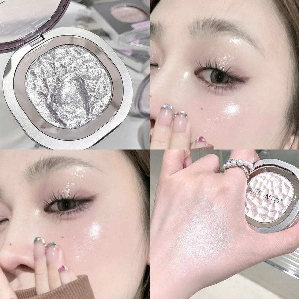 Highlighting Powder Pearlescent Fine Mashed Soft Texture  Non-flying Powder Brightening Long-lasting Highlighter Palette