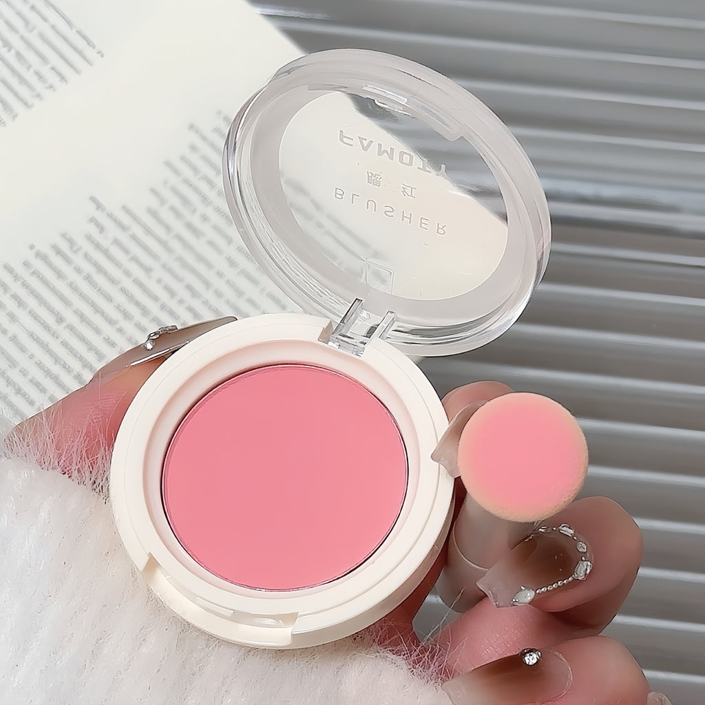 Monochrome Face Blush Palette Longlasting Waterproof Pressed Powder Matte Blush for Contouring Cheeks Travel Cosmetics