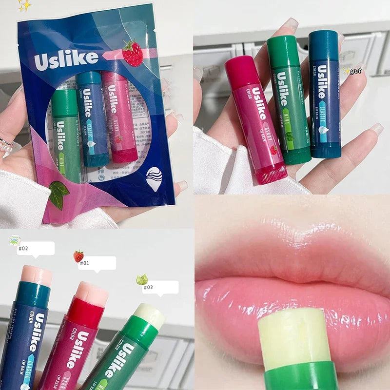 Lip Balm Set Colorless Long Lasting Moisturizing Hydration Lips Mask Stick Reduce Lip Line Lip Care Transparent Lipstick Primer