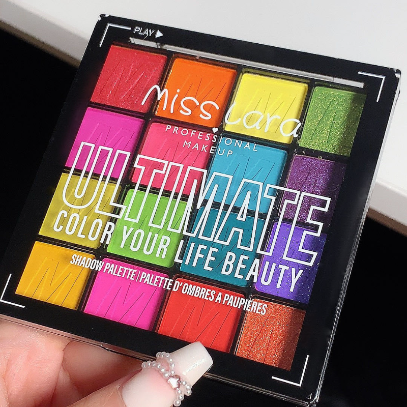 Rich Color Eyeshadow Plate Glitter Pearlescent Eye Shadow 16-color Ultimate Shadow Palette Bright Green Blue Eye Makeup Cosmetic