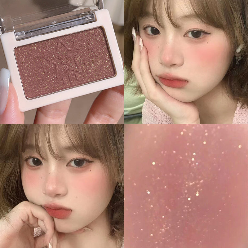 Smart  clear monochrome blush matte  natural whitening  brightening cheeks purple nude makeup  fine flash rouge