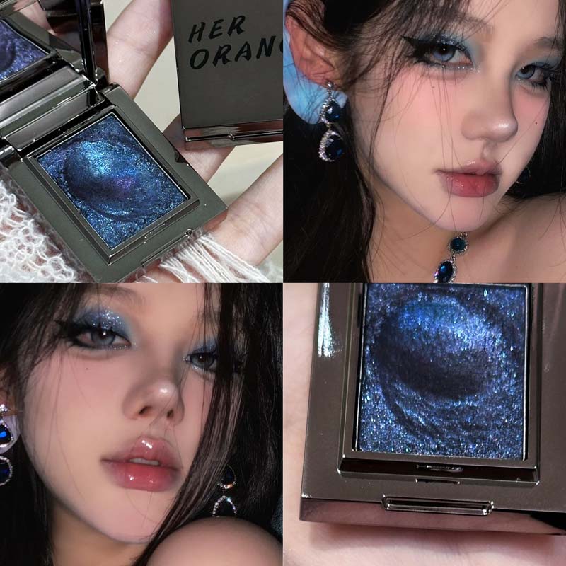 Metallic Glitter Eyeshadow Cream Sparkling Mousse Shimmer Highlighter Pressed Pigments Ice Purple Pearlescent Eyeshadow Palette