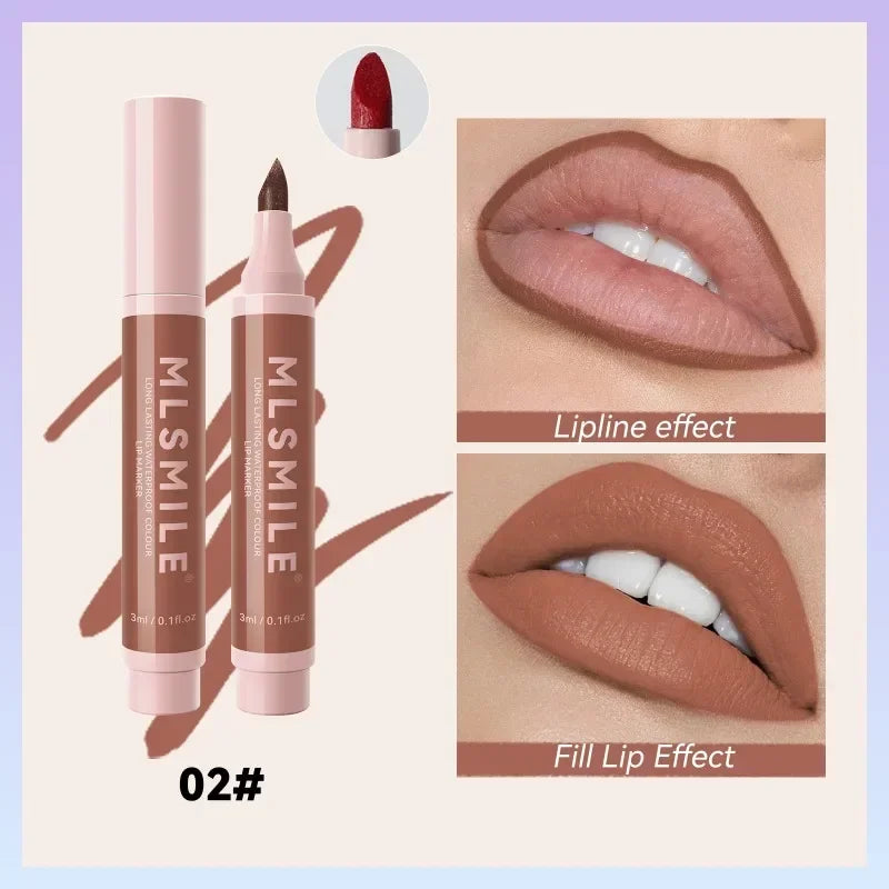 Hydrating Waterproof Lip Stain Matte Lip Liner Marker Pen Lipstick Lasting Colour Lipstick Contour Pen with A Natural Effect
