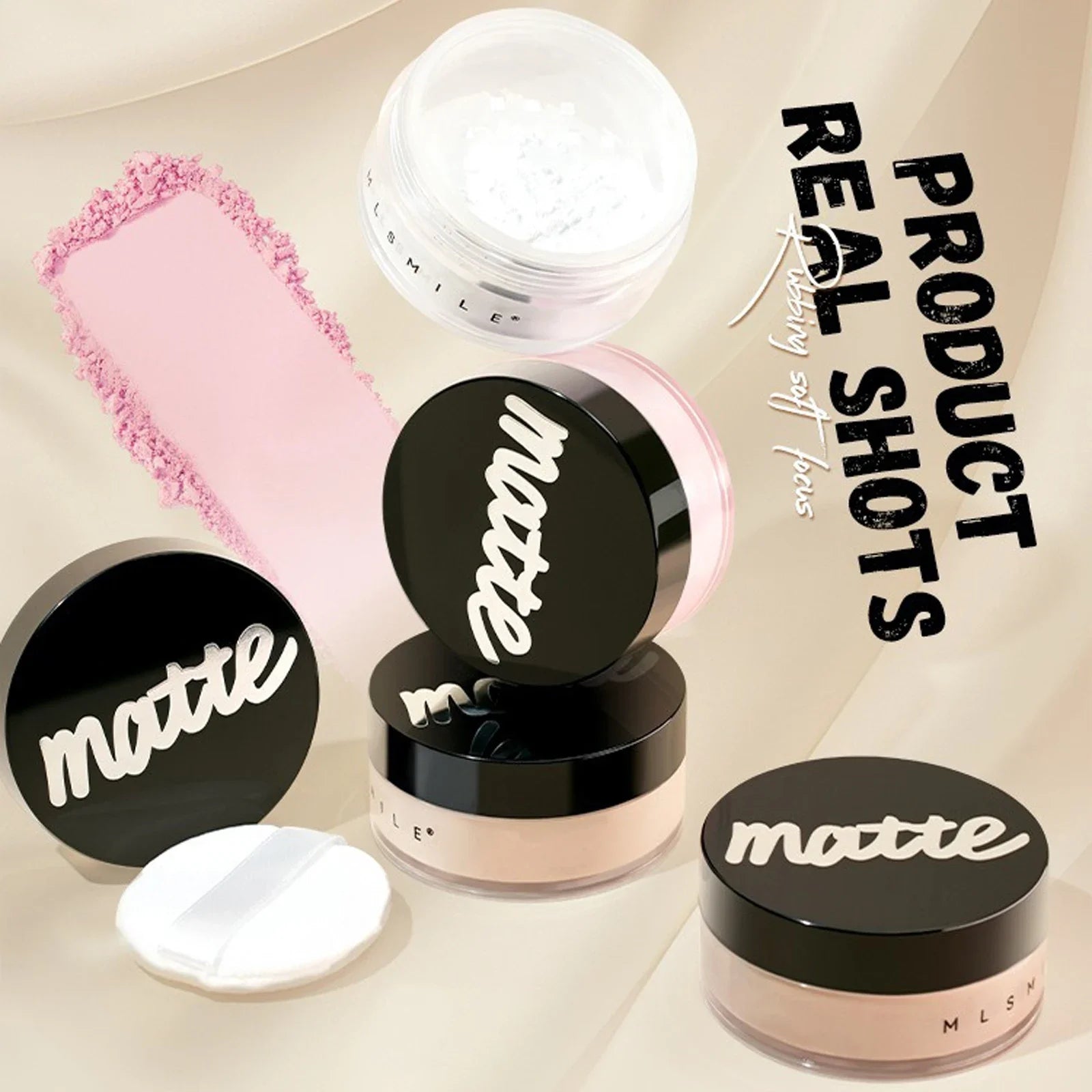 4 Colors Loose Powder Face Whitening Skin Finish Transparent Pink Nude Skin Mineral Makeup Cosmetic Foundation Setting Powder