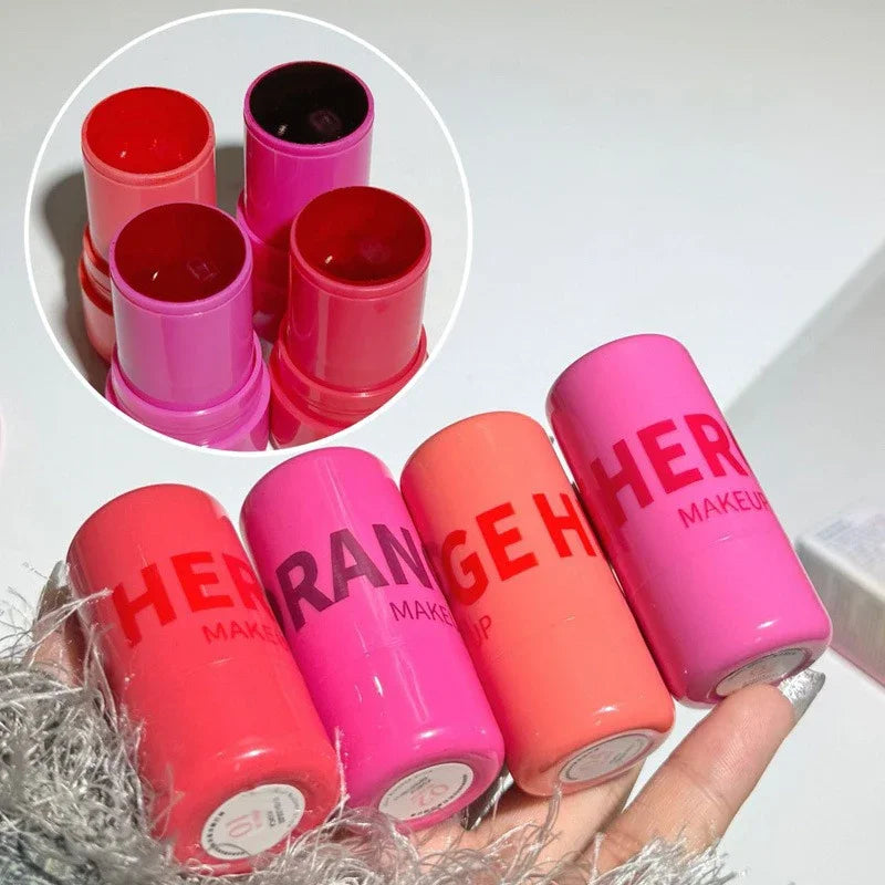 Fruit Jelly Blush Stick Strawberry Rose Tint Cheek Color Brighten Lips and Cheeks Rouge Lasting Waterproof Makeup Blusher Sticks