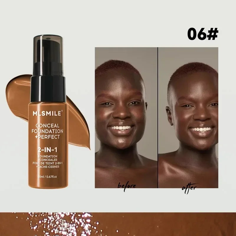Full Coverage Matte Base Waterproof Face Foundation Cream Oil-Control Matte BB Cream Lasting Liquid Concealer Face Makeup Women