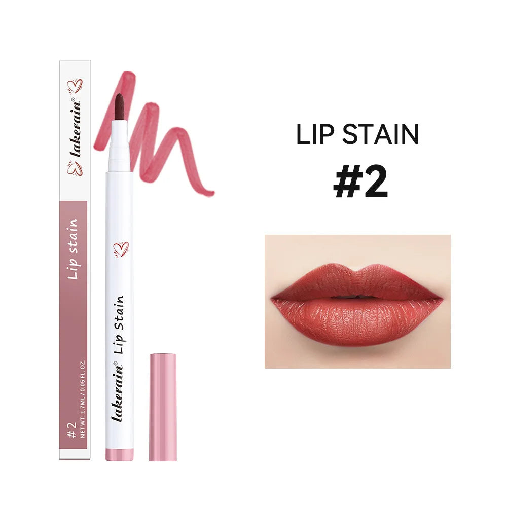Lip Stain Pencil Liquid Lip Liner Waterproof Plumping Lip Tint Natural Matte Nude Brown Long Lasting Beauty Marker Pen Makeup