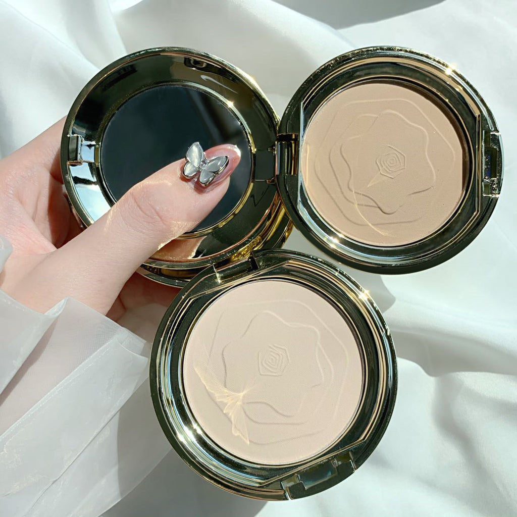 Mineral Face Pressed Powder Oil Control Natural Foundation Powder 2 Colors Smooth Finish Concealer Setting Powder