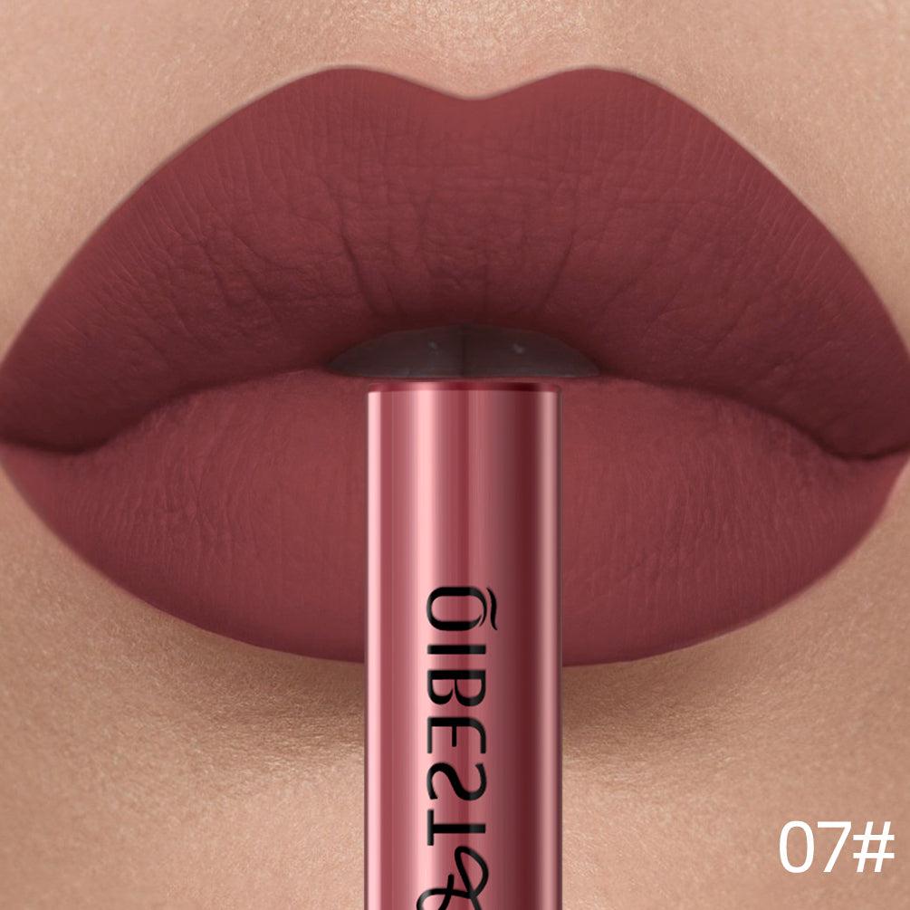Sexy Red Matte Lip Gloss Long Lasting Velvet Liquid Lipstick Lip Makeup Women Beauty Nonstick Cup Waterproof