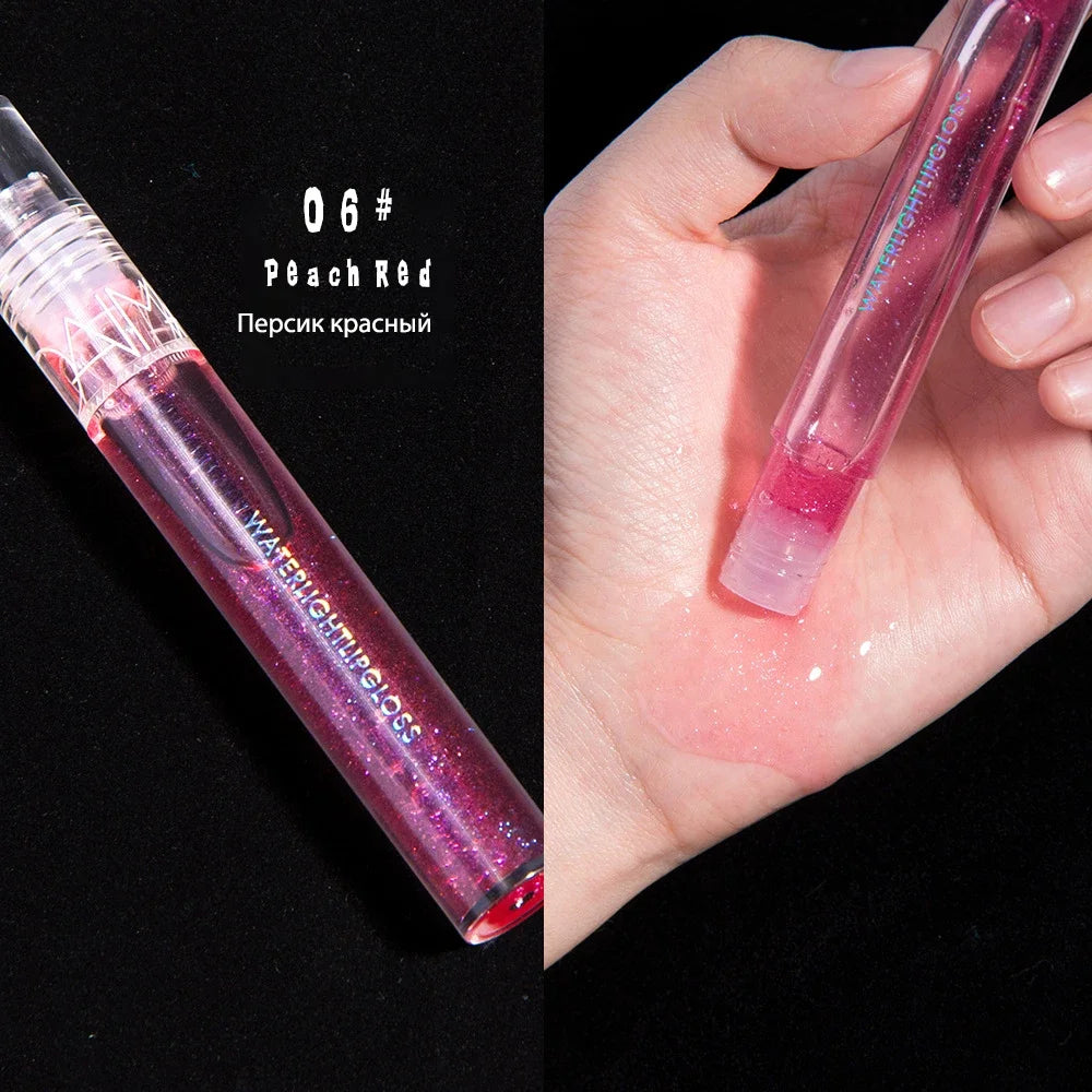 Wet Gloss Crystal Jelly Lip Gloss Shiny Clear Mirror Moisturizing LipGloss Glitter Liquid Lipstick Lips Oil Lip Tint Care Makeup