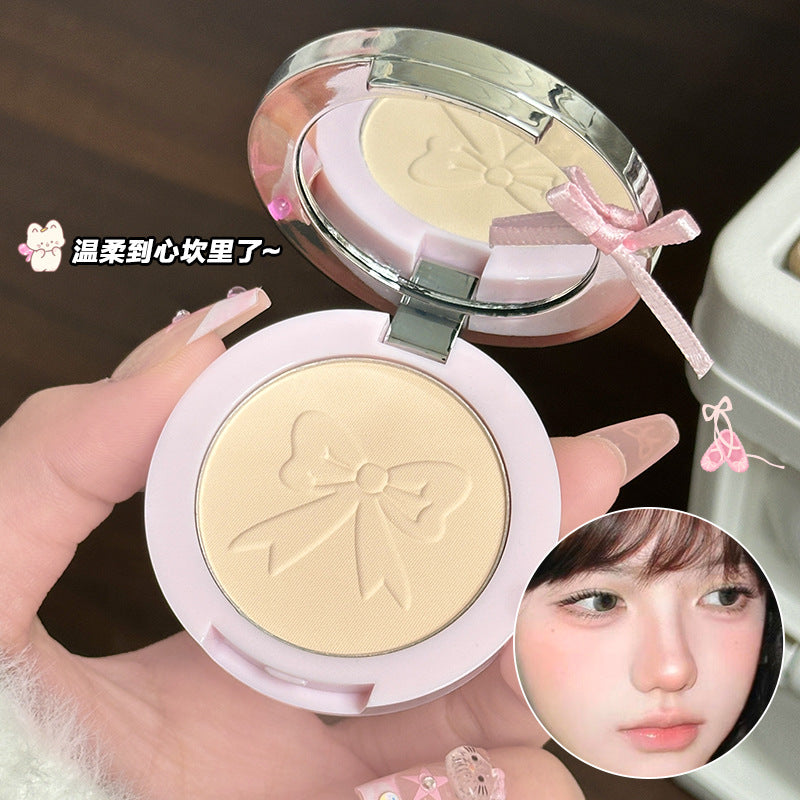 bow makeup powder oil control concealer repair plate makeup powder long-lasting waterproof powder