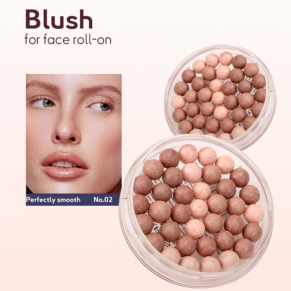 Multi-Tone Powder Blush Pearls with a brush  Water Resistant Natural Finish Face Blush for All Skin Tones  various holiday makeup