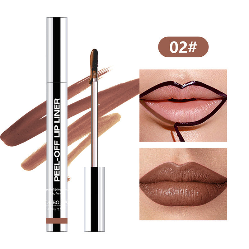 Lip Liner Waterproof Peel Off Tattoo Lip Gloss Waterproof Long Lasting Matte Lip Tint Brown Contour Tear-off Lips Stain Cosmetic