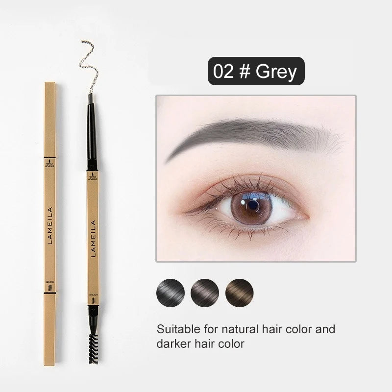 5 Color Waterproof Matte Eyebrow Pen Makeup Double Head Long Lasting Brown Non-Smudged Eye Brow Pencil Tint with Brush Cosmetics