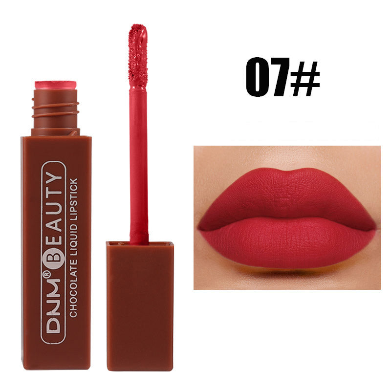 Chocolate Matte Nude Liquid Lipstick Moisture Velvet Dark Red Lip Tint Lasting Non Stain Lipstick Lip Gloss Tint