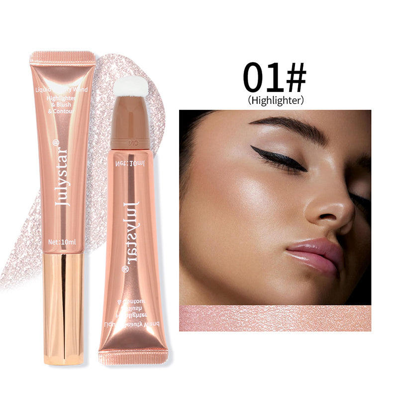 Shimmer Liquid Blush Highlighter Natural Matte Brighten Face Bronze Contour Pen Cushion Blusher Stick Rouge Rubor Korean Makeup