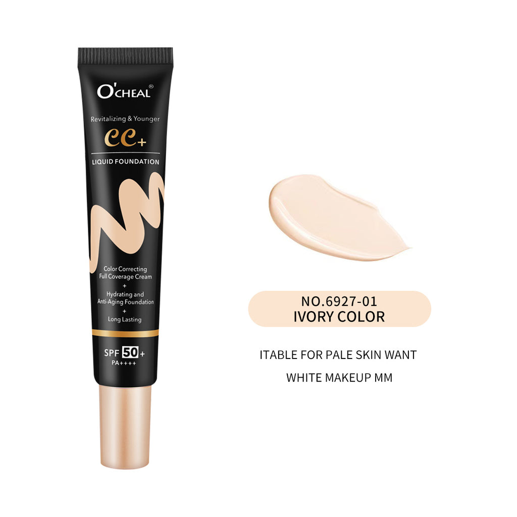 BB Cream Face Full Concealer Brighten Makeup Base CC Cream Longlasting Liquid Foundation Cream for Waterproof Face High Coverage