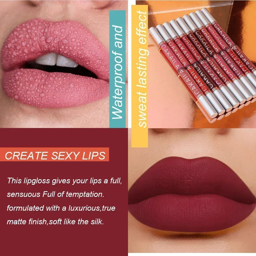 Matte Velvet Lip Glaze Long Lasting Silky Smooth Liquid Lipstick Not Easy To Fade Lip Gloss Makeup Sexy For  Lip Tint