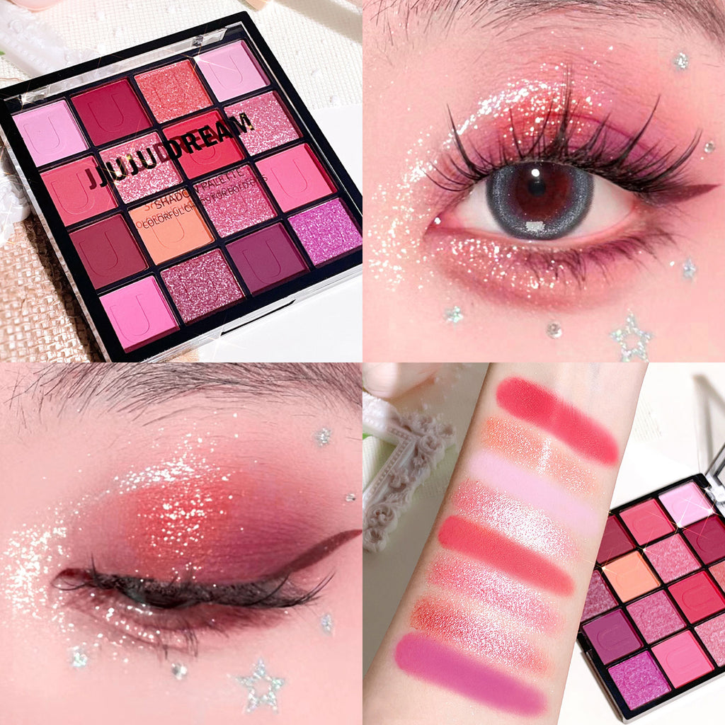 16 Colors Eyeshadow Palette  Koi Mermaid Palette  Wizard of Oz  Pearlescent Matte  Fine Glitter Macaron Eyeshadow