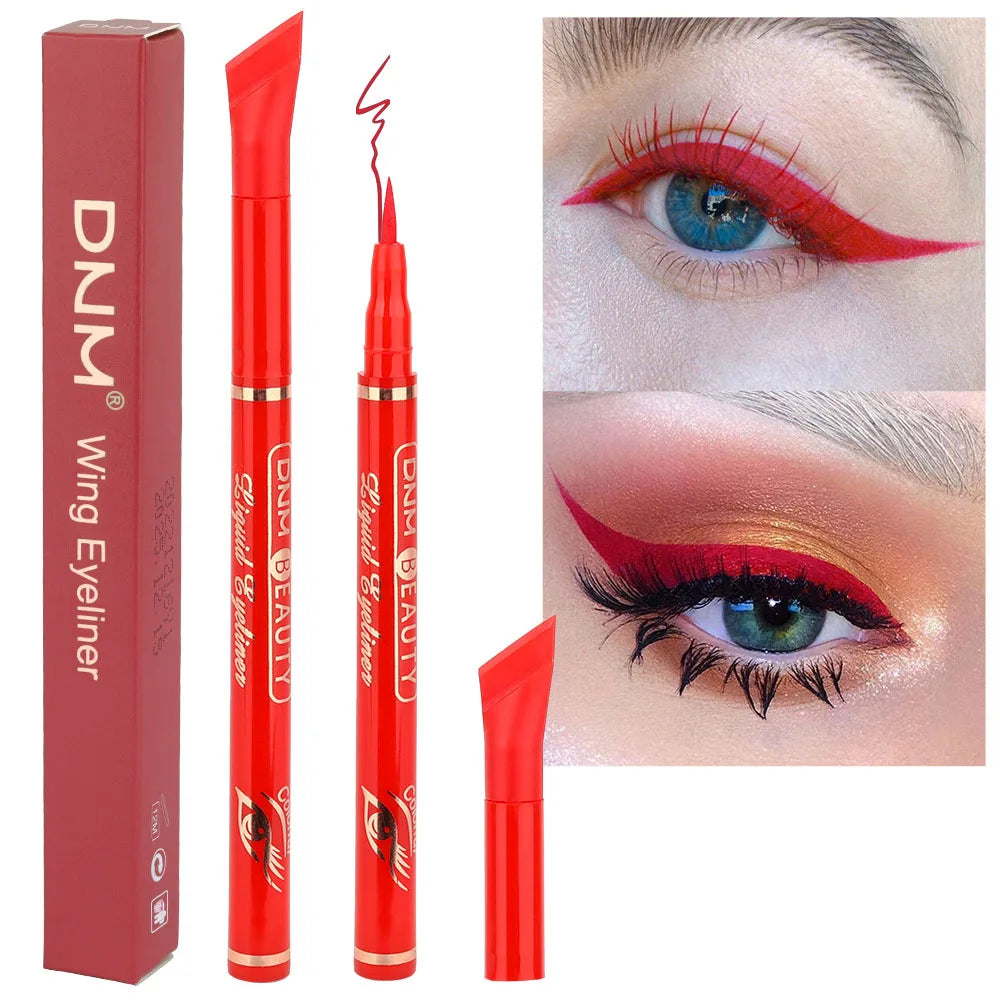 Red Matte Liquid Eyeliner Pen 12 Colors Makeup Waterproof Quickly Drying Smooth Ultra-thin Eye Liner Wing Tips Cosmetics