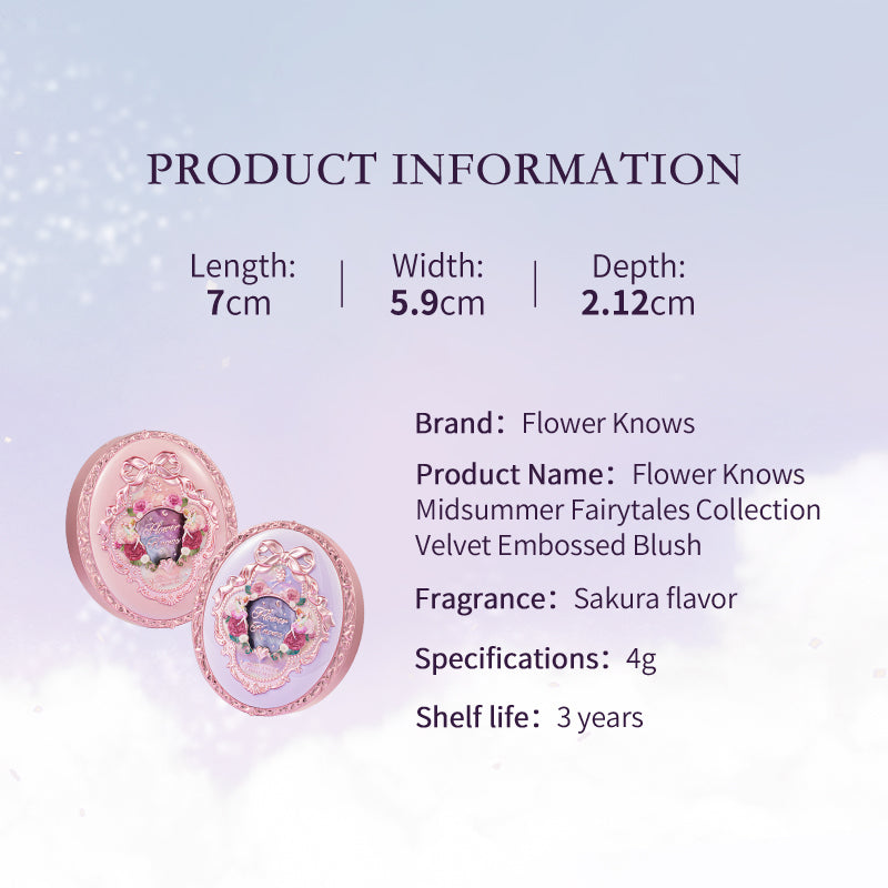 Flower Knows Midsummer Fairytales Collection Velvet Embossed Blush