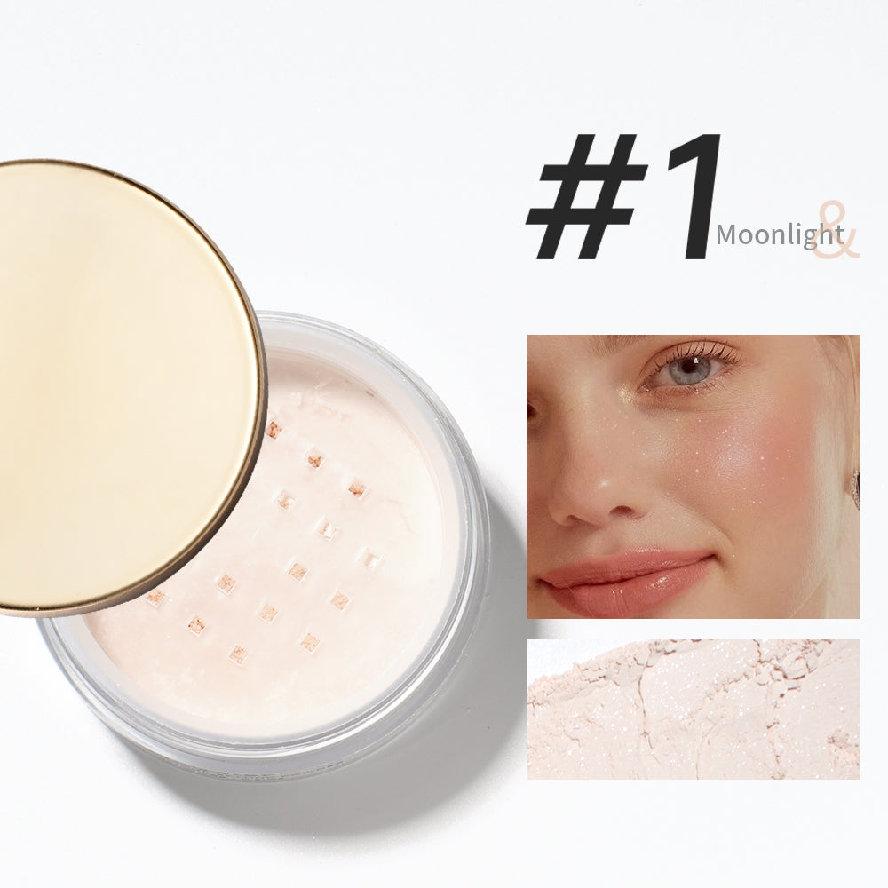 Lasting Oil Control Loose Powder Semi-Clear Glitter Diamond Finish Lightweight Breathable Concealer Setting Makeup Powder