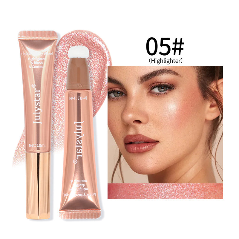 Shimmer Liquid Blush Highlighter Natural Matte Brighten Face Bronze Contour Pen Cushion Blusher Stick Rouge Rubor Korean Makeup