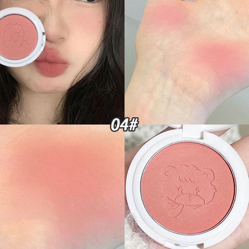 Monochrome Cute Blusher Peach Milk Pink Cream Natural Cheek Tint Brighten Waterproof Matte Face Contouring Blush Palette Makeup