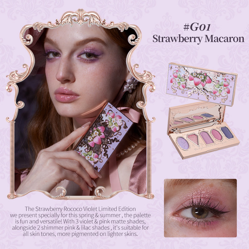 Flower Knows Strawberry Rococo Series Five-Color Eyeshadow Palette