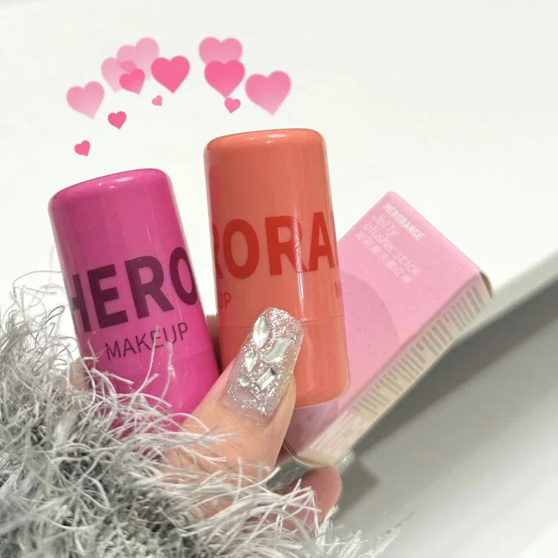 Fruit Jelly Blush Stick Strawberry Rose Tint Cheek Color Brighten Lips and Cheeks Rouge Lasting Waterproof Makeup Blusher Sticks