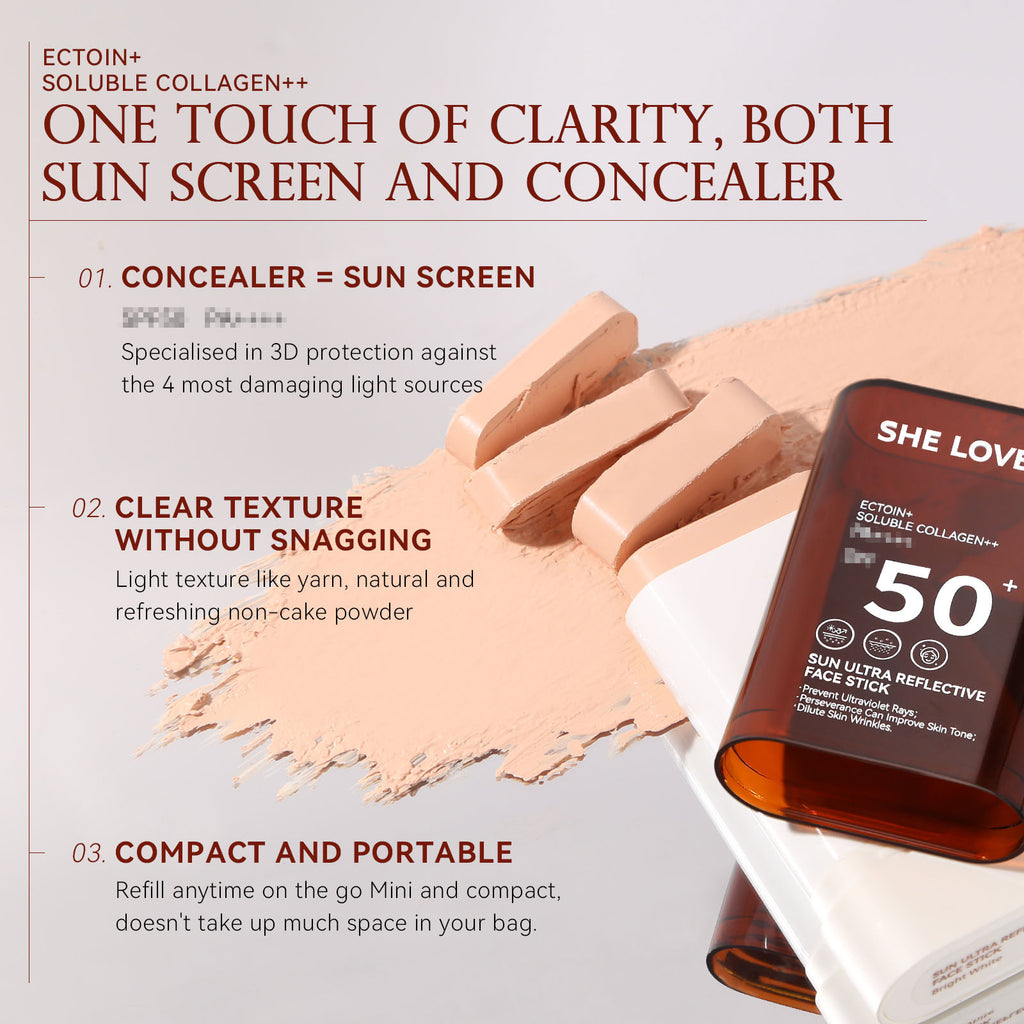 Longlasting Non-Transfer Full Coverage Foundation Stick Lightweight Breathable Natural Finish Makeup Sun Protection Oil-Free