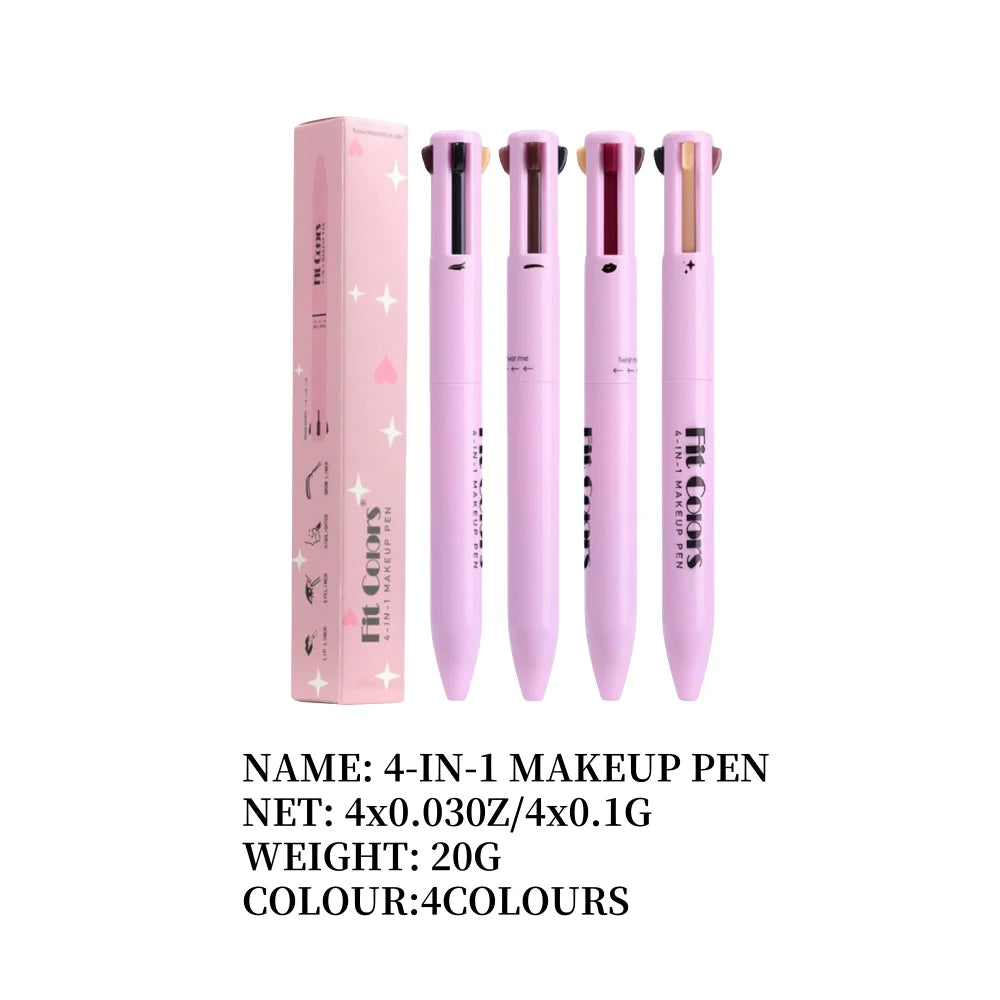 4-in-1 Multi-Function Makeup Pen - Eyeliner Lip Liner Eyebrow Pencil Highlighter & Eyeshadow All-in-One Beauty Tool