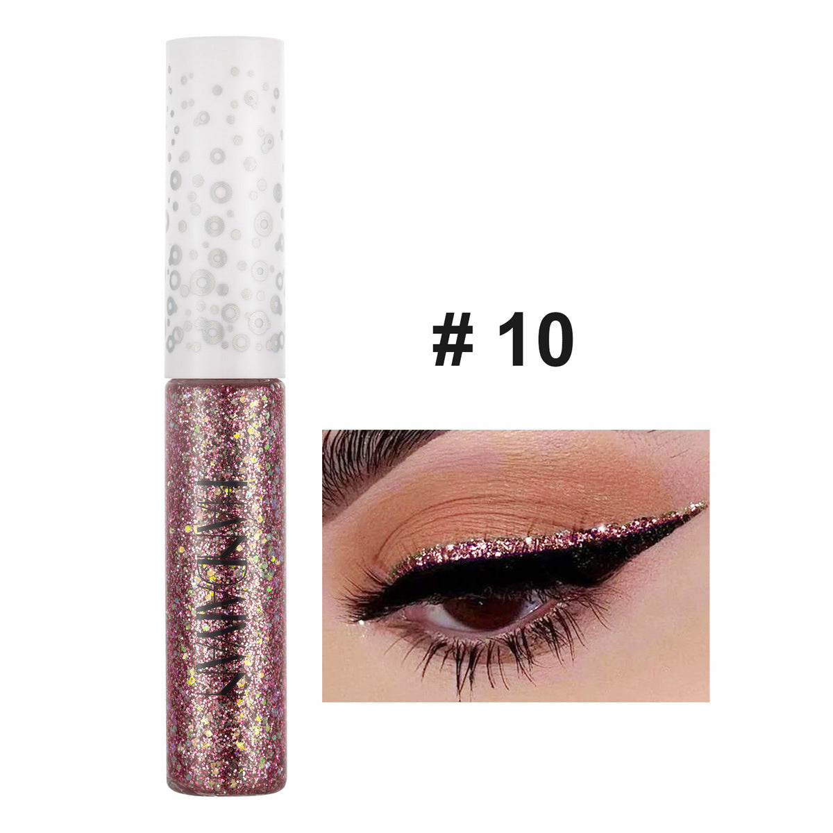 6 Colors Shiny Eye Liners Cosmetics For Women Pigment Silver Rose Gold Color Glitter Liquid Eyeliner Metallic Colorful Makeup