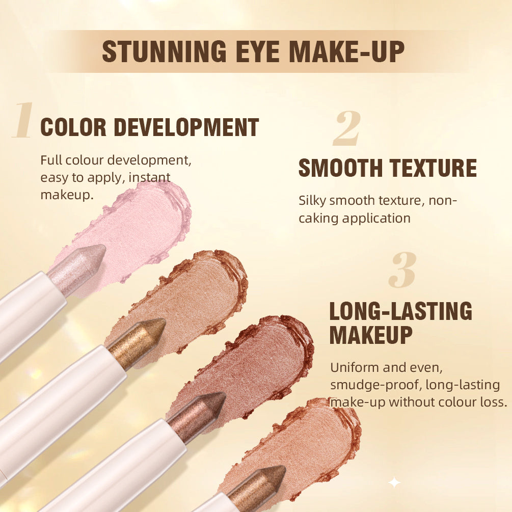 6 Colors Pearlescent Eyeshadow Stick Waterproof Eye Shadow Pen Eyes Highlighter Cream Pencil For Women Beauty Makeup