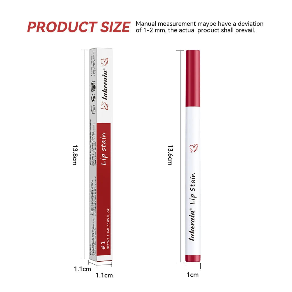 Lip Stain Pencil Liquid Lip Liner Waterproof Plumping Lip Tint Natural Matte Nude Brown Long Lasting Beauty Marker Pen Makeup