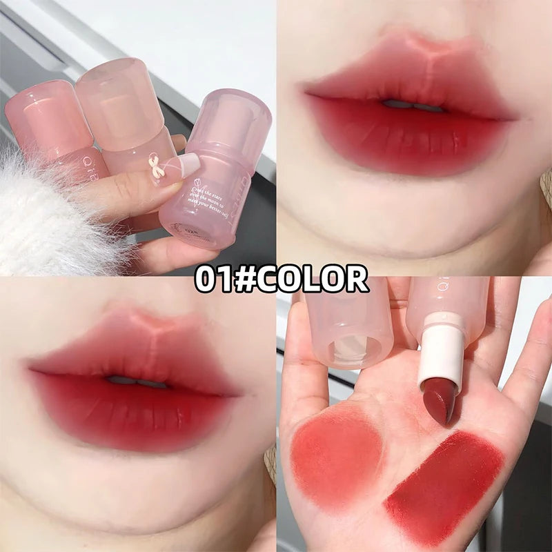 Waterproof Lipstick Red Nude Lip Stain Moisturizing Natural Lipstick Highly Pigmented Lip Tint Long-lasting Makeup Gift